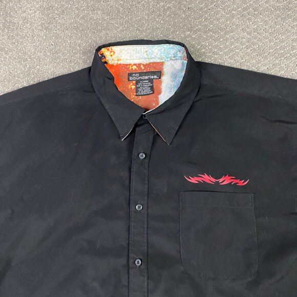 Vintage No Boundaries Shirt Men's XL Button Up Down Surf Surfing Skate 90s Y2K - Picture 3 of 8
